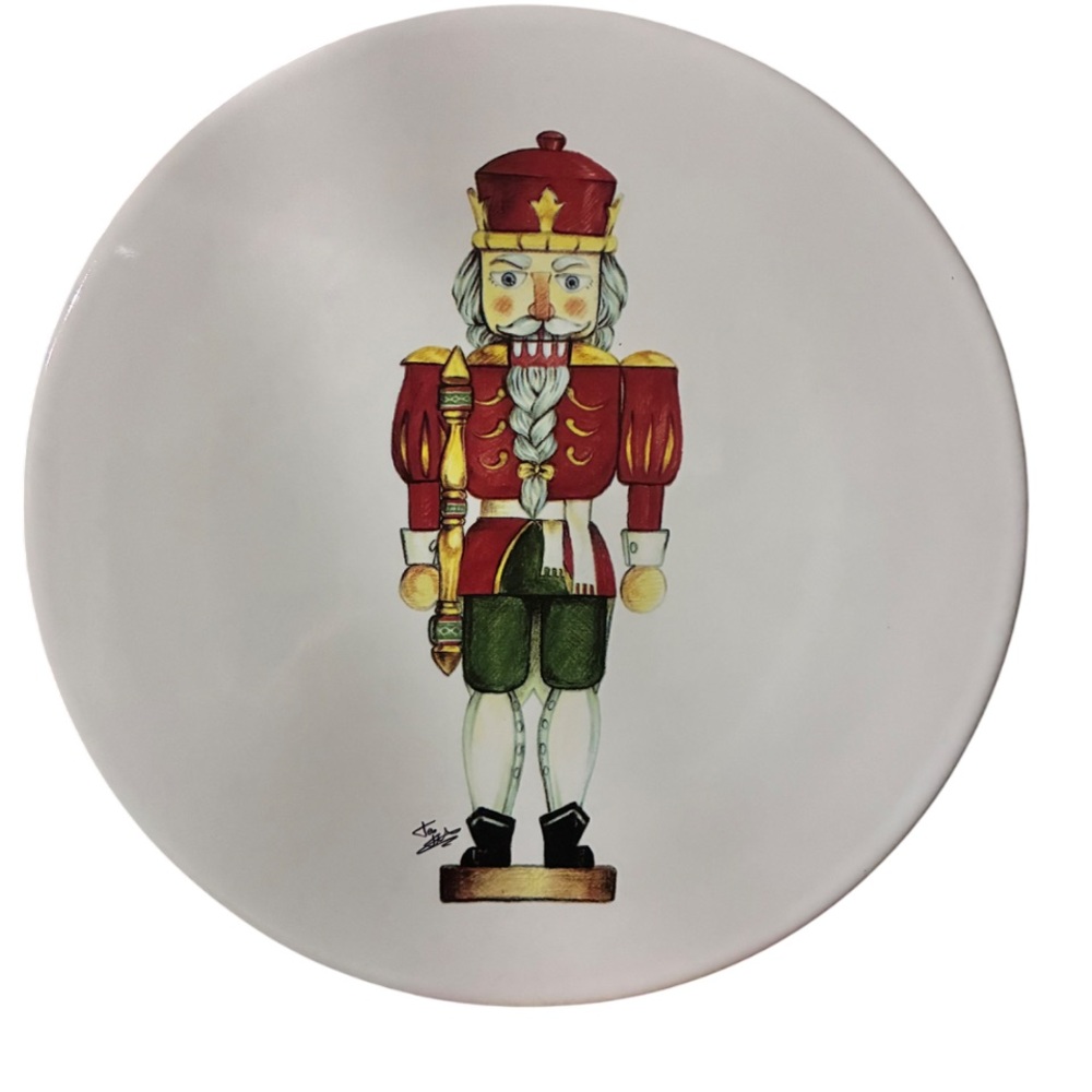 Ceramiche NOI Christmas Serving Plate Italy Nutcracker 10 1/2” Holiday Dinner